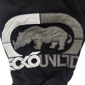 Ecko Unltd. Black Jogger Sweatpants M-Y2k, Hip-hop-Big Rhino Logo-Streetwear